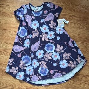 LuLaRoe Kids Dress in Blue and Pink Floral